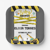 Modern in aanbouw Baby shower Papieren Bordje (Voorkant)