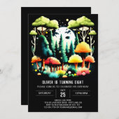 Modern In de Bossen Kids Verjaardagsfeest Kaart (Voorkant / Achterkant)