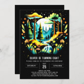 Modern In de Bossen Kinderen Verjaardag Kaart (Voorkant / Achterkant)