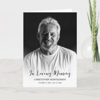 Modern in het liefdevolle geheugen foto begrafenis programma