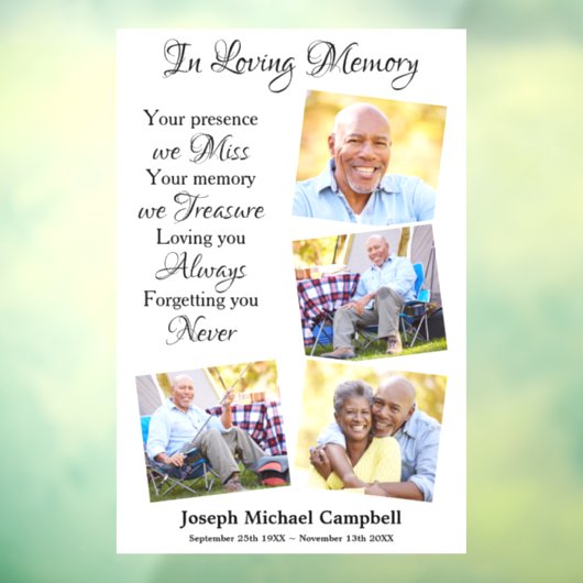 Modern in het liefhebben van geheugen 4 Foto begra Raamsticker (Vel 3)