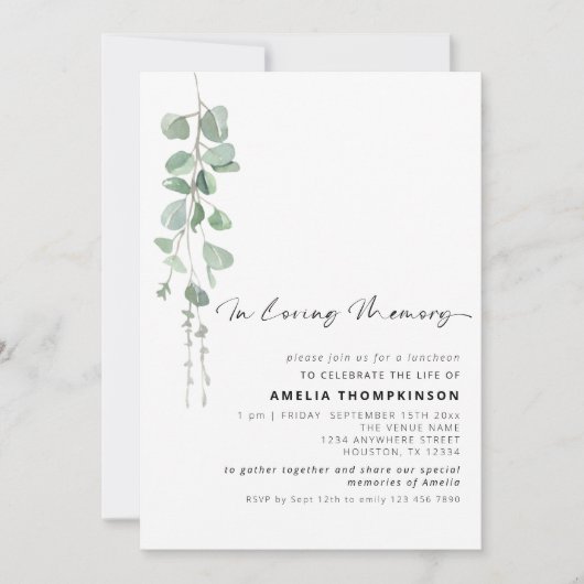 Modern in het liefhebben van geheugen Eucalyptus F Kaart (Voorkant)