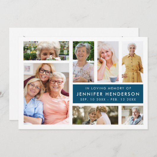 Modern in het liefhebben van geheugen foto collage programmakaart (Voorkant / Achterkant)