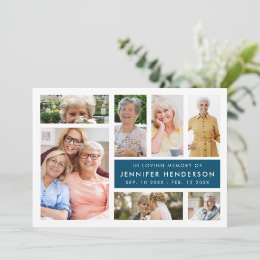 Modern in het liefhebben van geheugen foto collage programmakaart (Staand voorkant)