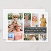 Modern in het liefhebben van geheugen foto collage programmakaart (Voorkant / Achterkant)