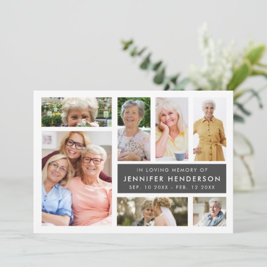 Modern in het liefhebben van geheugen foto collage programmakaart (Staand voorkant)