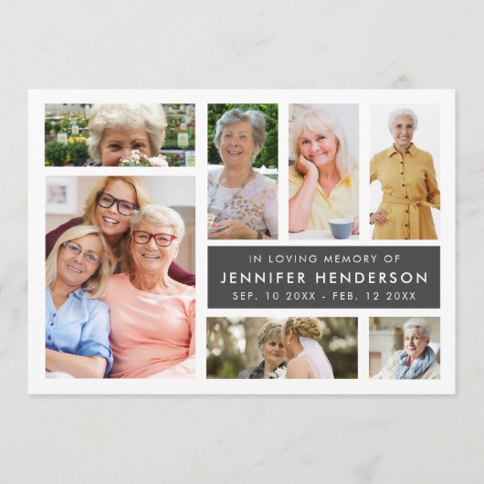 Modern in het liefhebben van geheugen foto collage programmakaart (Voorkant)