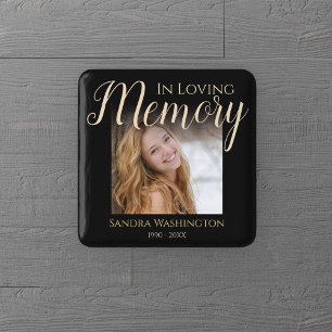 Modern in het liefhebben van geheugen   Foto Memor Vierkante Button 5,1 Cm