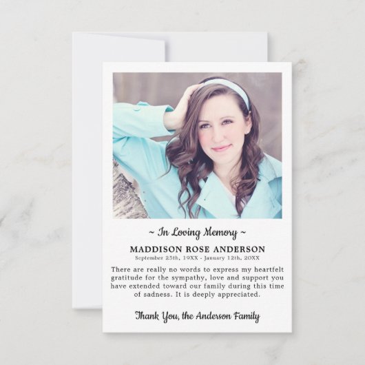 Modern in het liefhebben van het sympathie van de  bedankkaart (Voorkant)