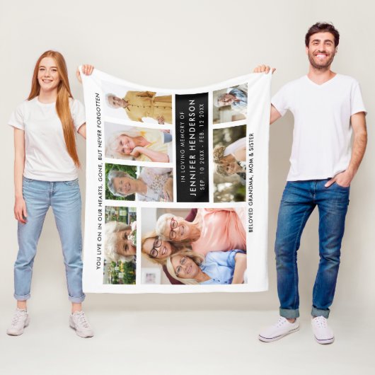 Modern in het opslaan van geheugen foto-collage fleece deken (In situ)