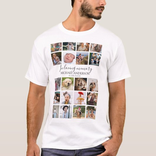 Modern in het opslaan van geheugen foto-collage t-shirt (Voorkant)