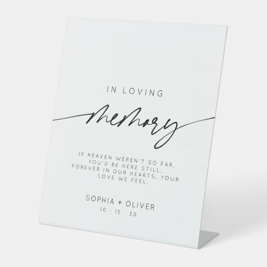 Modern in liefdevolle geheugen Elegant Script brui Reclamebord Met Voetstuk (Voorkant)