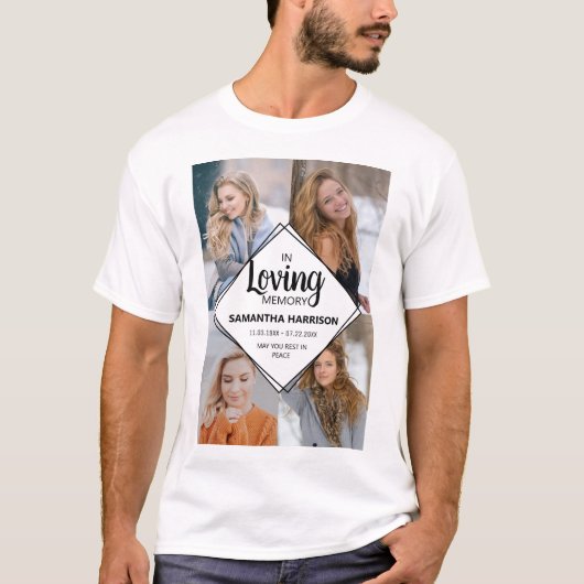Modern in liefdevolle herinnering Fotocollage Memo T-shirt (Voorkant)