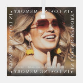 Modern 'In Loving Memory' gedistribueerd Foto Glas Glas Ornament (Achterkant)