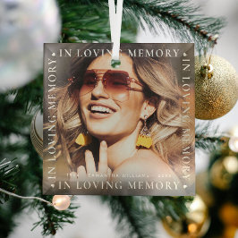 Modern 'In Loving Memory' gedistribueerd Foto Glas Ornament