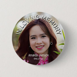 Modern In loving memory Memorial Tribute Ronde Button 5,7 Cm
