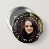 Modern in Loving Memory Photo Memorial Funeral Ronde Button 7,6 Cm (Voorkant /achterkant)