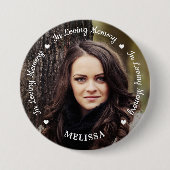 Modern in Loving Memory Photo Memorial Funeral Ronde Button 7,6 Cm (Voorkant)