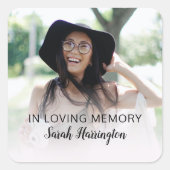 Modern In Loving Memory | Photo Memorial Vierkante Sticker (Voorkant)