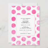 Modern in Pink Polka Dot Vrijgezellenfeest Kaart (Voorkant)