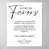 Modern in plaats van gunsten bruiloft liefdadighei poster (Voorkant)