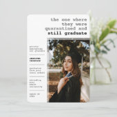 Modern in quarantaine geplaatst Covid Grey Foto Af Aankondiging (Staand voorkant)