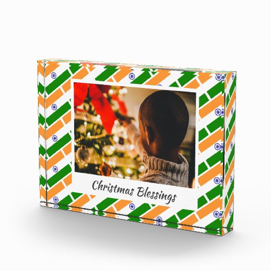 Modern INDIA FLAG Kerstmis Fotoblokken (Rechts)