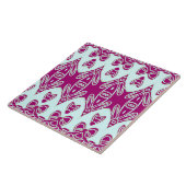 Modern Indiaas traditioneel Blauwgroen & Maroon kl Tegeltje (Zijkant)