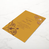 Modern Indian Mandala Mustard Wedding geperst Folie Uitnodiging (Gedraaid)