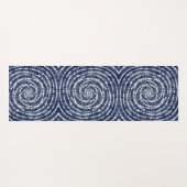 Modern Indigo Blue Spiral Pattern Shibori Yogamat (Achterkant (horizontaal))