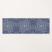 Modern Indigo Blue Spiral Pattern Shibori Yogamat (Voorkant (horizontaal))