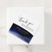 Modern Indigo Blue Waterverf Wedding Bedankt Bedankjes Labels (In situ)