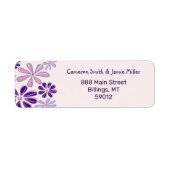 Modern Indigo Pink Flower Doodle Retouradres Etiket (Voorkant)