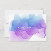 Modern Indigo Waterverf Blot | Cadeaubon (Voorkant)