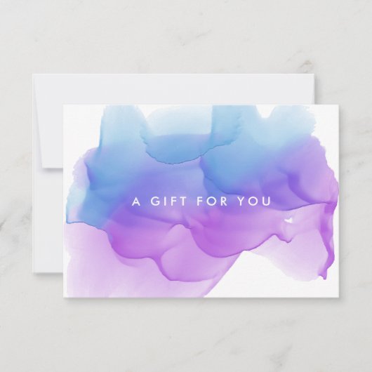 Modern Indigo Waterverf Blot | Cadeaubon (Voorkant)