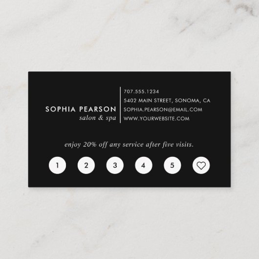 Modern Indigo Waterverf Blot Klantenkaartje (Achterkant)