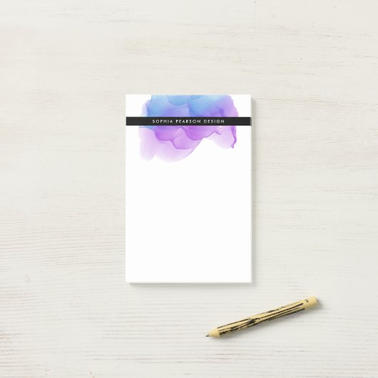 Modern Indigo Waterverf op maat Post-it® Notes (Op bureau)