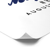 Modern Indigo Waterverf Weddenschap Welkomstteken Poster (Hoek)