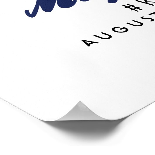 Modern Indigo Waterverf Weddenschap Welkomstteken Poster (Hoek)