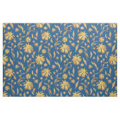 Modern Indigo Yellow Cone Flowers op Blue Stof (Fat Quarter)