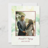 Modern Indisch Hindoe Bruiloft Ganesha Bloemmarmer Kaart (Achterkant)