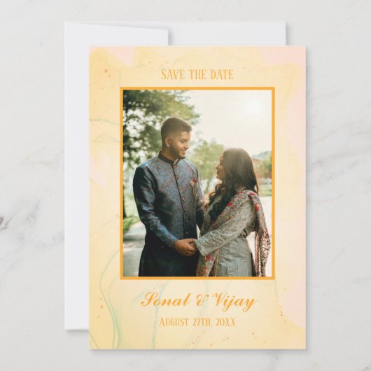 Modern Indisch Hindoe Bruiloft Ganesha Logo Chakra Kaart (Achterkant)