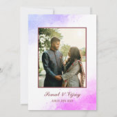 Modern Indisch Hindoe Bruiloft Ganesha Logo Paarse Kaart (Achterkant)