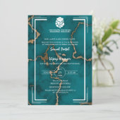 Modern Indisch Hindoe Bruiloft Ganesha Marmer Kaart (Staand voorkant)