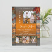 Modern Industrial Design Photo Fall Wedding Kaart (Staand voorkant)