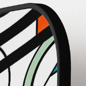 Modern Industrial Geometric Abstract Orange Teal D Pickleball Paddle (Links Detail)