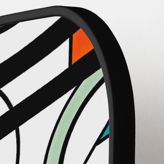 Modern Industrial Geometric Abstract Orange Teal D Pickleball Paddle (Links Detail)