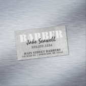Modern Industrial Grey Barber Magnetisch Visitekaartje (Voorbeeld)