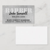 Modern Industrial Grey Barber Visitekaartje (Voorkant / Achterkant)