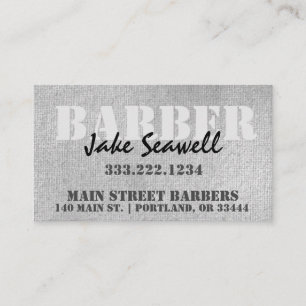 Modern Industrial Grey Barber Visitekaartje